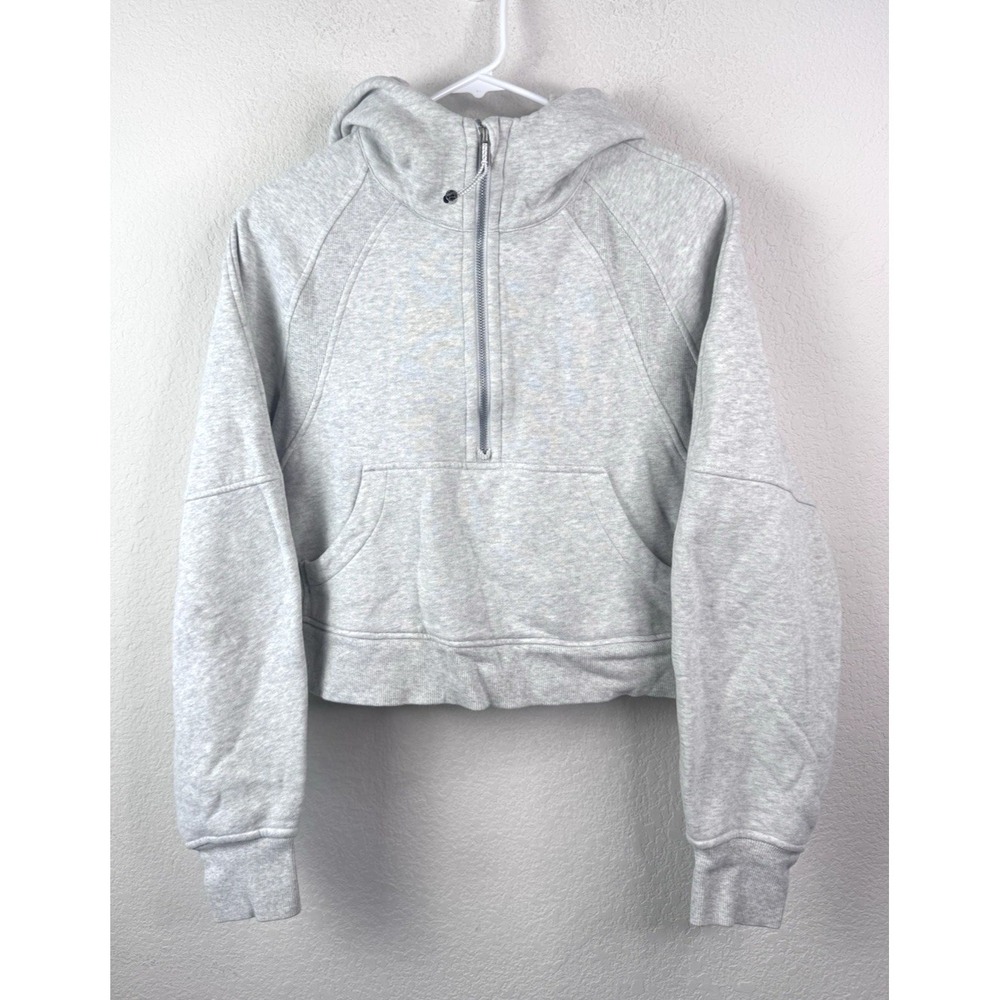 Lululemon Scuba Cropped Half Zip Hoodie Women's XS/S Gray Oversized Pullover